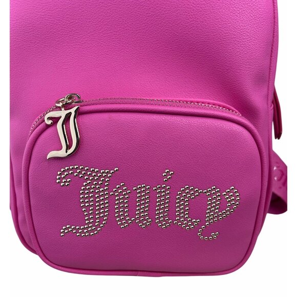 Juicy Couture Hot Pink Faux Leather Mini Backpack With Adjustable Logo Straps - Picture 5 of 10